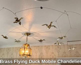 Brass Flying Duck Mobile Chandelier