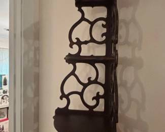 Ornate Victorian Walnut Carved Corner Shelf second image