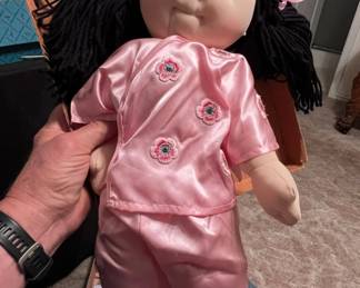 Vintage s Rice Paddy Babies Doll Pink Flower Kimono Collectible Doll best guess does not appear to be actual cabbage patch kid