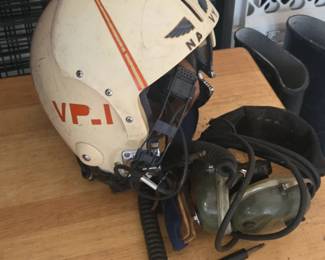 US Navy VP Screaming Eagles Flight Helmet with Communications Headset second image