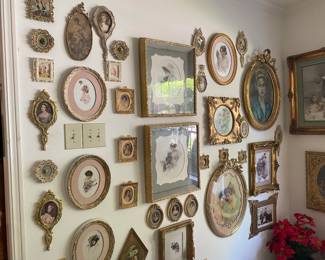 Gallery of Vintage to Antique gold gilded frames and art
