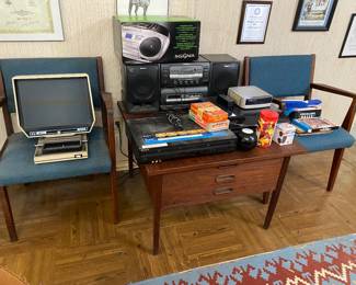 Mid Century table and 2 chairs, Cooks Modern Home, Electronics