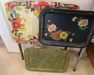 Vintage metal TV trays