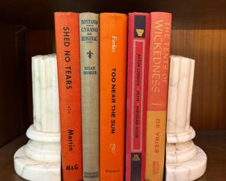 Books in Marble Book Ends