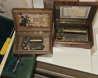 Antique music boxes