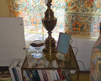 Vintage Metal & glass side tables (2)