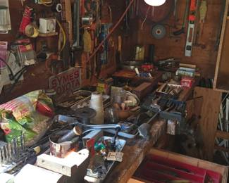 Garage full of tools & misc supplies