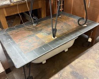 Slate and Iron Patio table set