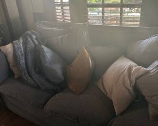 grey loose cushion couch