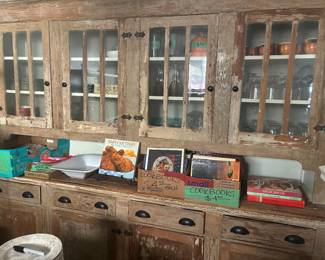 glassware, plates and cookbooks