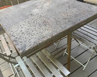 concrete top patio table and chairs
