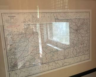 framed maps - nola, memphis, louisiana and tennessee