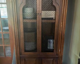 70's narrow china cabinet