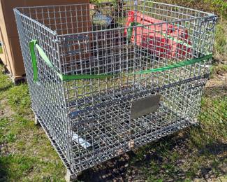 Tekrite Collapsible Metal Storage Bins, Qty 2, 40" x 41" x 47"