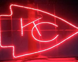 Hand Crafted Chiefs Rope Light Sign, 144" x 88", Powers On