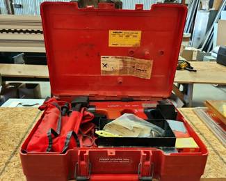 Hilti DX451 .27 Cal Piston Drive Tool, With Strip Loads, Attachments, And More, In Hard Case