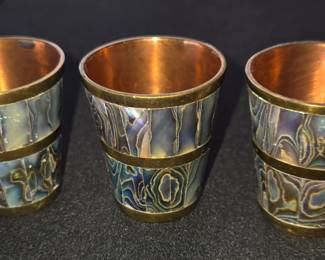 3 taxco signed shot glasses