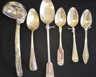LG Taxco Sterling Ladle, Sterling & SP Spoons