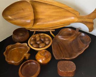 Hand carved wood pieces