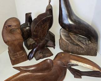 Hand carved wood wildlife