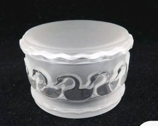 Lalique covered Swan Box