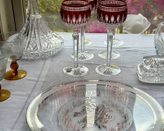Ruby Red Cut to clear Waterford stemware
