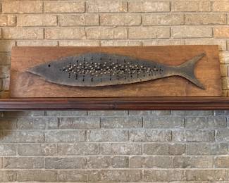 MCM Peter Pepper Products of California Metal & Walnut Wall Sculpture