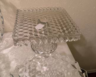 Fostoria Crystal Cake Stand with Rum Well