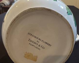 Tiffany & Company Vintage “Strasbourg Flowers” earthenware serving pitcher made in Portugal