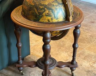 Vintage Wooden Globe-Shaped Liquor Cabinet From the Mid 20th Century
