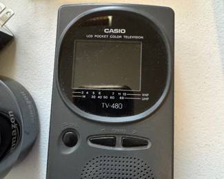 Vintage Casio TV-480 Portable Pocket LCD Color TV Analog Antenna Television
