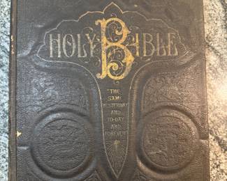 Antique 1891 Holy Bible - Self-Pronouncing Large Family Hardcover