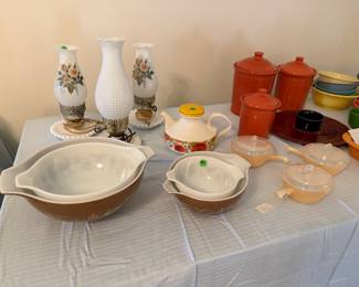 Milk glass and vintage Pyrex