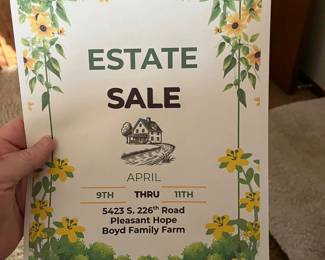 Treasured Relics Estate Sale Flyer