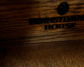 #24	Pennsylvania Wood Carved Front Secretary w/4 Drawers & 2 Glass Door w/drop-front & Cubbies (2 drawers inside cubbies) 36x18-32x84 - 2 pieces - w/key	 $275.00 