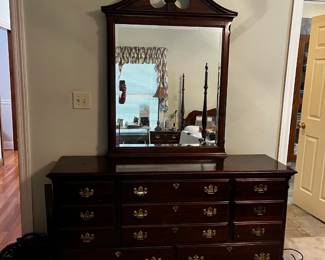 #30	Pennsylvania house Dresser w/8 Drawers & Beveled Mirror - (as is finish) - 62x18x33  Mirror - 36x50	 $175.00 
