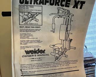 #112	Weider 70032 ultra Force XL Weight Bench w/Weights - You Move	 $100.00 