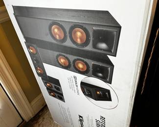 #121	Klipsch set of 2 Floor Speakers and 1 Center Speaker	 $100.00 #122	Klipsch Dolby Atmos360 Surround Sound System - 5 pc Set	 $300.00 