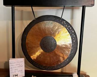 #234	Bronze Chinese hau Gong w/Stand & Mallet 12" Gong, 17x18 Stand	 $75.00 
