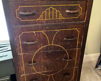 #33	Wood Mid-Century 4 Drawer Chest of Drawers - 28x17x46 (as is condition)	 $75.00 