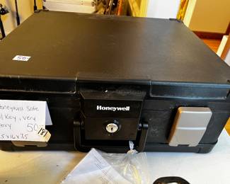 #181	Honeywell Safe w/Key, Very Heavy 18.5x16x7.5	 $50.00 