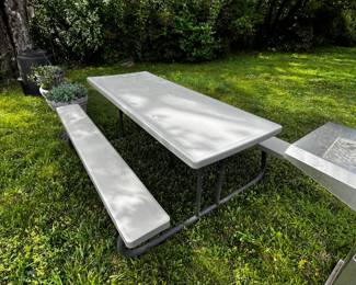 #42	Plastic Lifetime Picnic Table w/Benches - 71x27-36x30	 $150.00 
