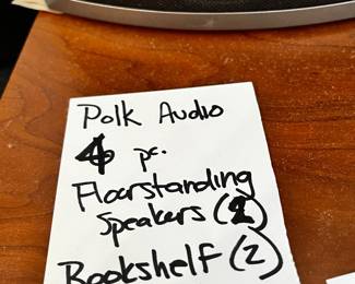 #120	Polk Set of 4 pc Floor Standing Speaker (2) and (2) Bookshelf Speakers - RTA	 $500.00 