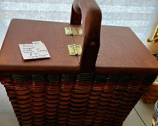 #109	Picnic Hamper made at Penn's Colony - signed	 $45.00 