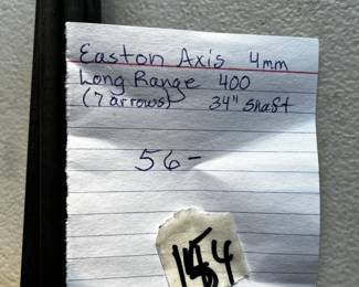 #154	Easton Axis Long Range 400 (7 arrows) 34" Shaft	 $56.00 