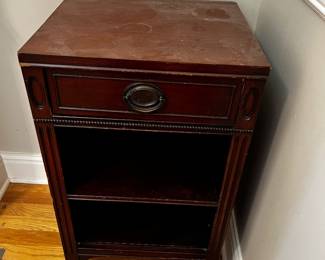 #77	Wood Side Table w/1 drawer & 2 shelves - 17x15x29	 $75.00 