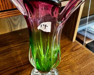 #94	Green/amethyst Vase	 $20.00 