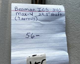 #155	Beaman ICS 340 MAX-4 29.5" Shaft (7 arrows)	 $56.00 