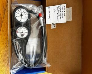 #168	New with Tags Aqua Lung Console 2.6 Guage IMP Black Seriel #41221127	 $160.00 