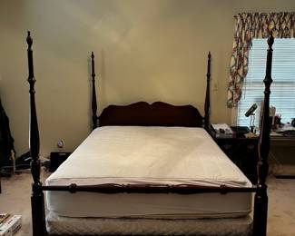 #34	Queen Size Wood 4 post Bed 	 $175.00 